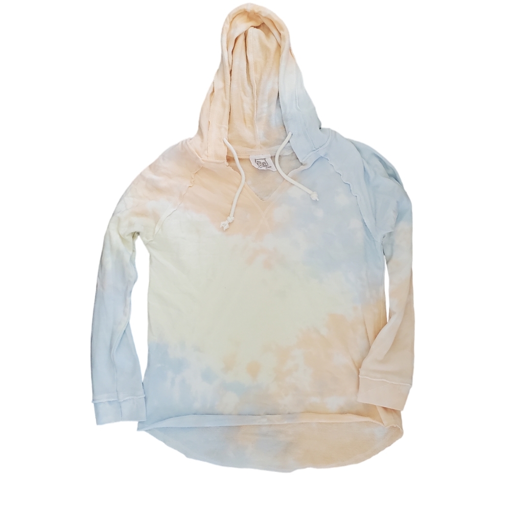 Raw hem tie dye hoodie